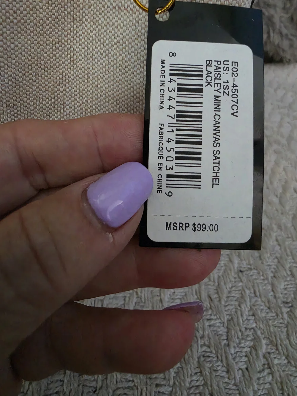 bebe canvas tote